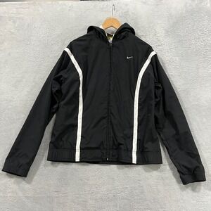 Vintage Nike Jacket Womens XL 16-18 Windbreaker Full Zip Hood Retro 90s